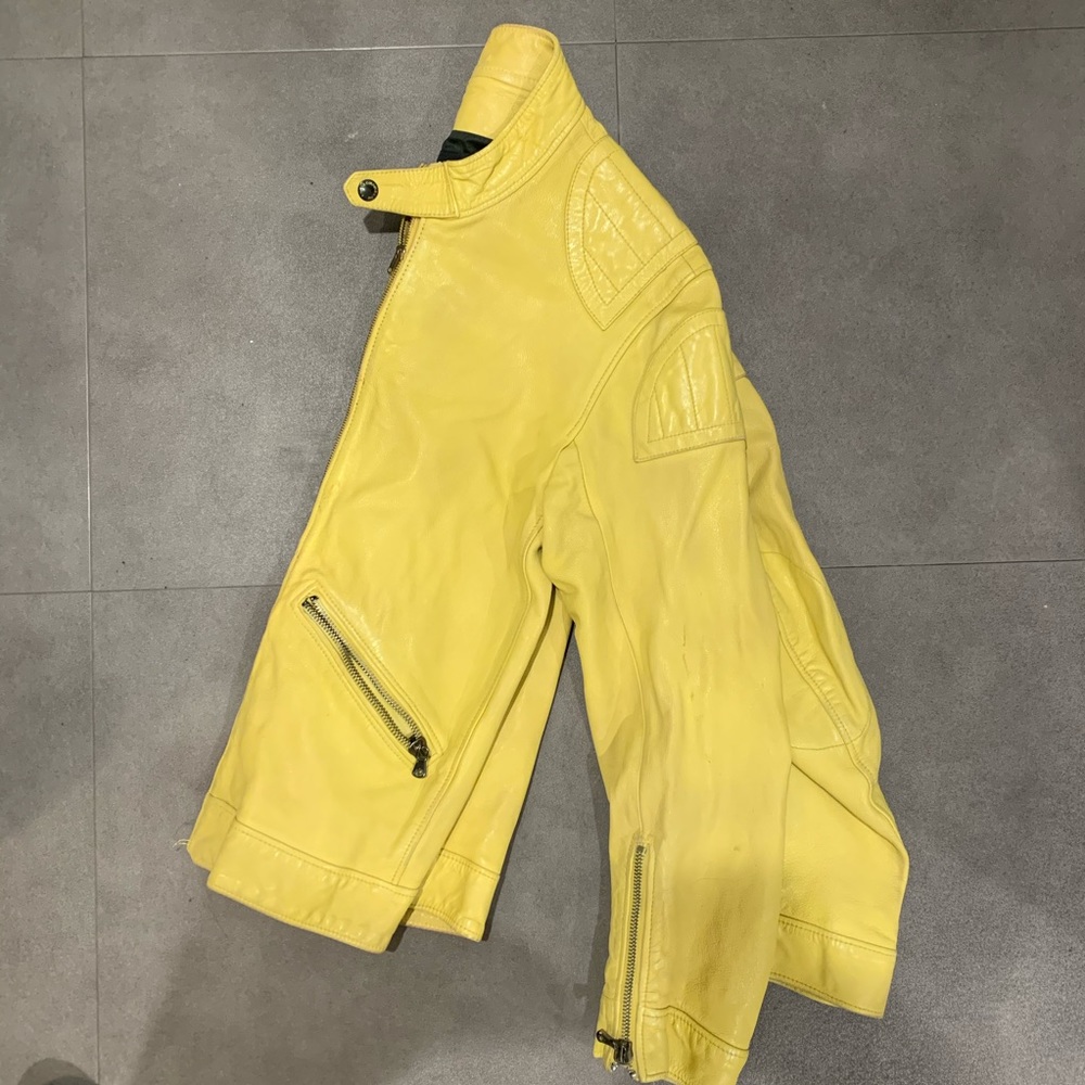 Dolce Gabbana Yellow leather jacket